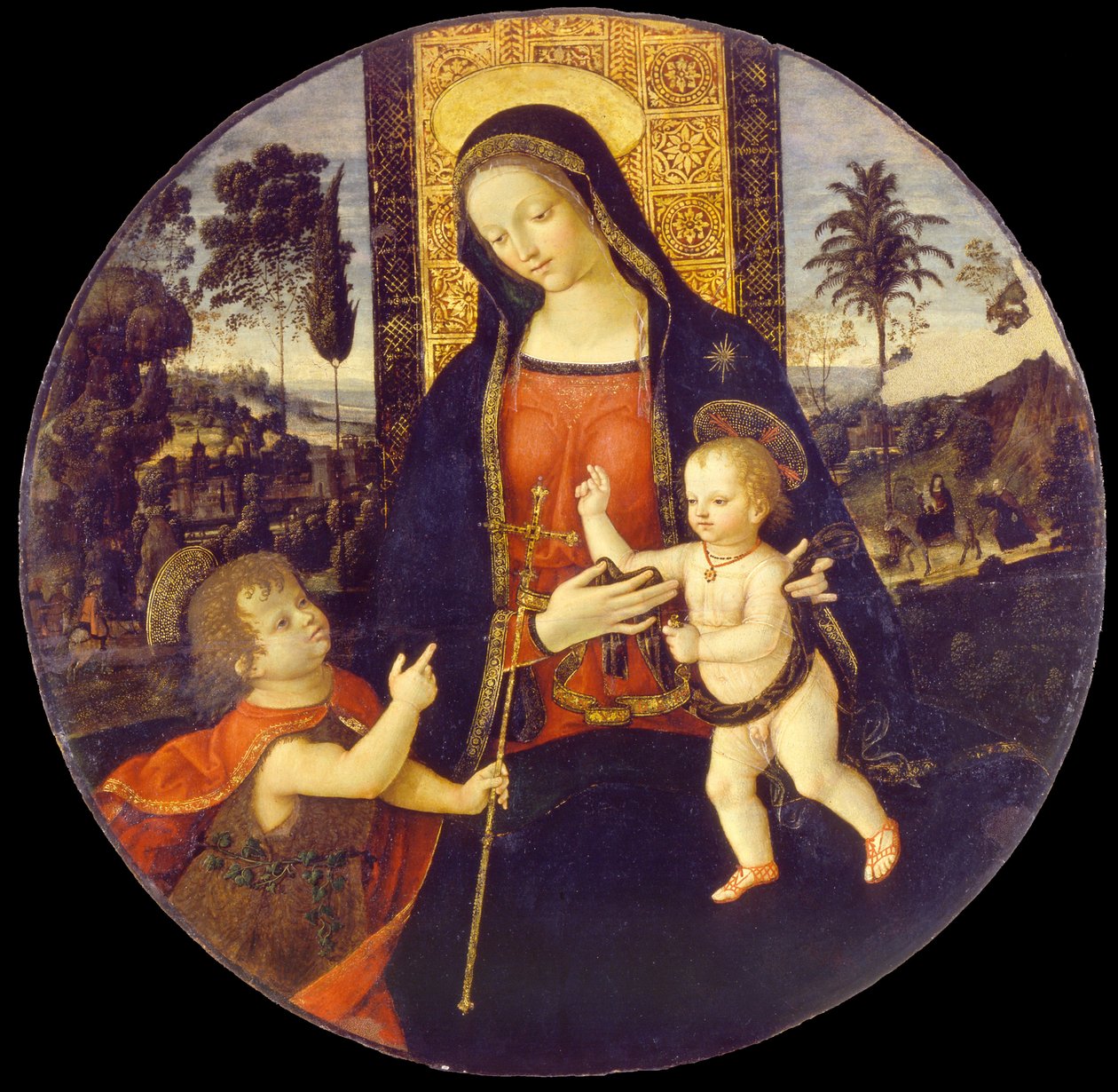 Szűz és gyermek Keresztelő Jánossal fiúként, 1490-1500 alkotó: Bernardino Pinturicchio