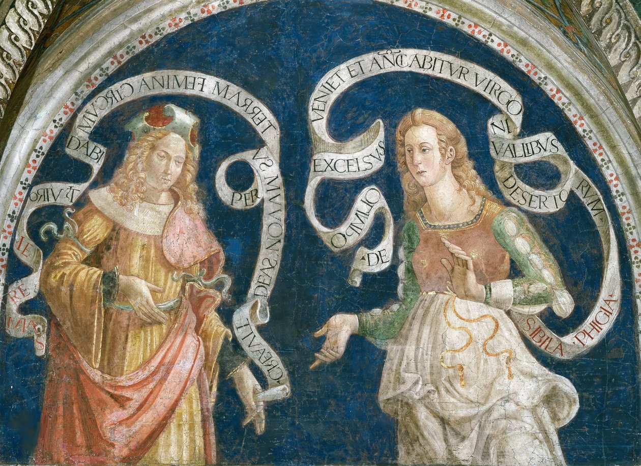Le profhete Jeremie et la sibylle phrygienne – Jeremiás próféta és a fríg Szibilla, Pinturicchio, Bernardino, Workshop of (1454-1513). Freskó alkotó: Bernardino di Betto (workshop of) Pinturicchio