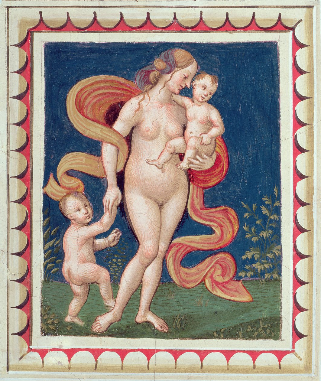 A szeretet allegóriája, részlet a mennyezetről alkotó: Bernardino di Betto Pinturicchio