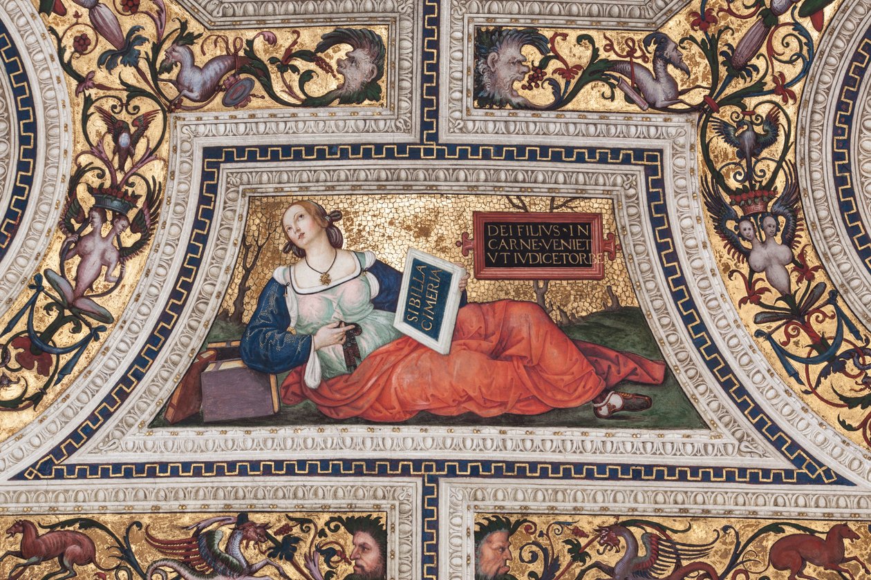 Kimmériai Szibilla, a Szibilla részlete (freskó alkotó: Bernardino di Betto Pinturicchio