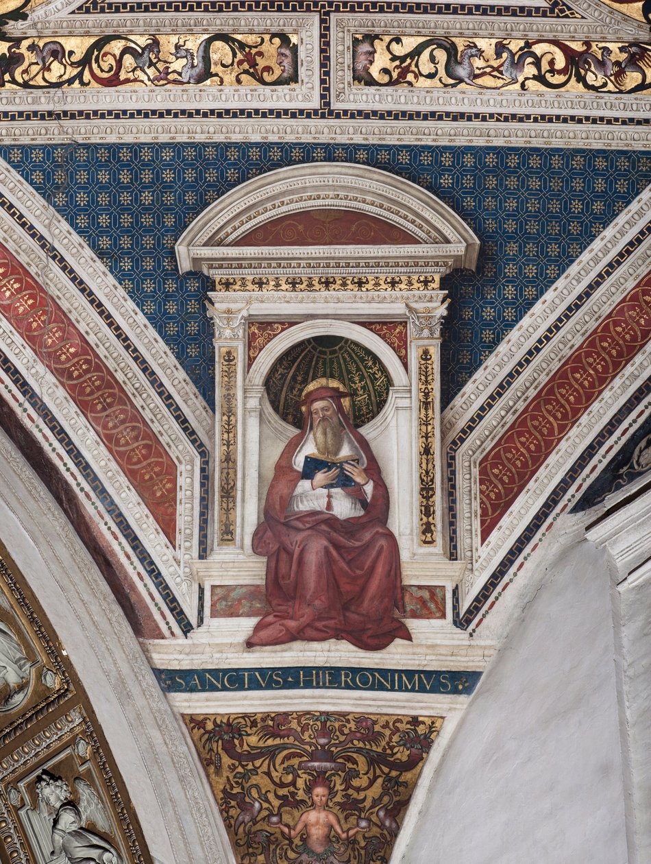 Szent Jeromos, az egyházdoktorainak részlete (freskó alkotó: Bernardino di Betto Pinturicchio