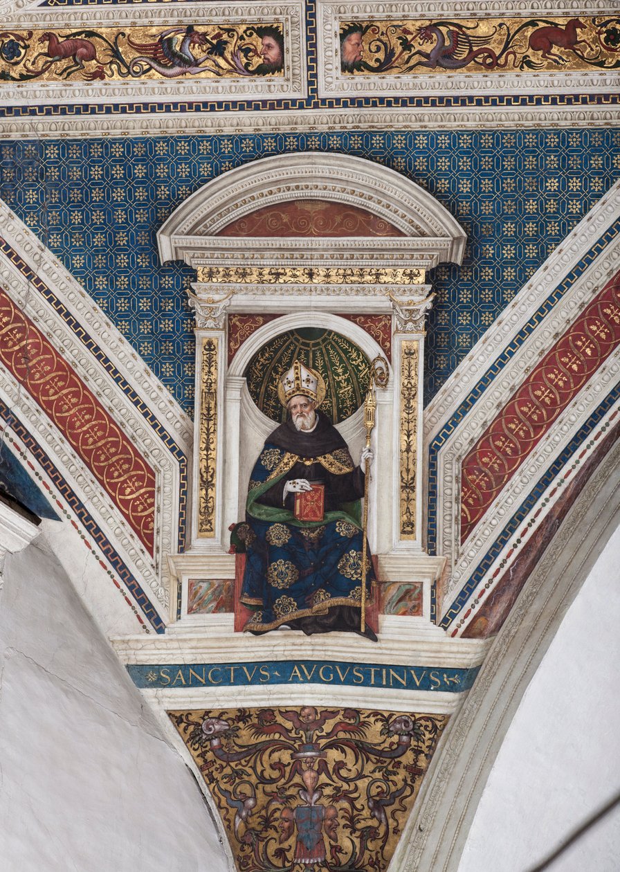 Hippói Szent Ágoston, az egyházdoktorok részlete (freskó alkotó: Bernardino di Betto Pinturicchio