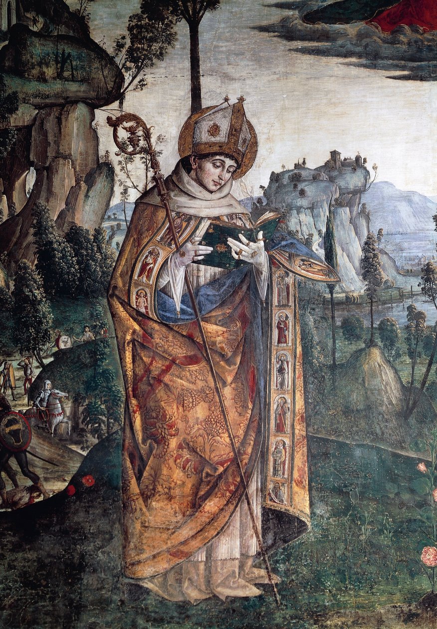 Toulouse-i Szent Lajos, részlet a Szent Bernardino dicsőségből alkotó: Bernardino di Betto Pinturicchio