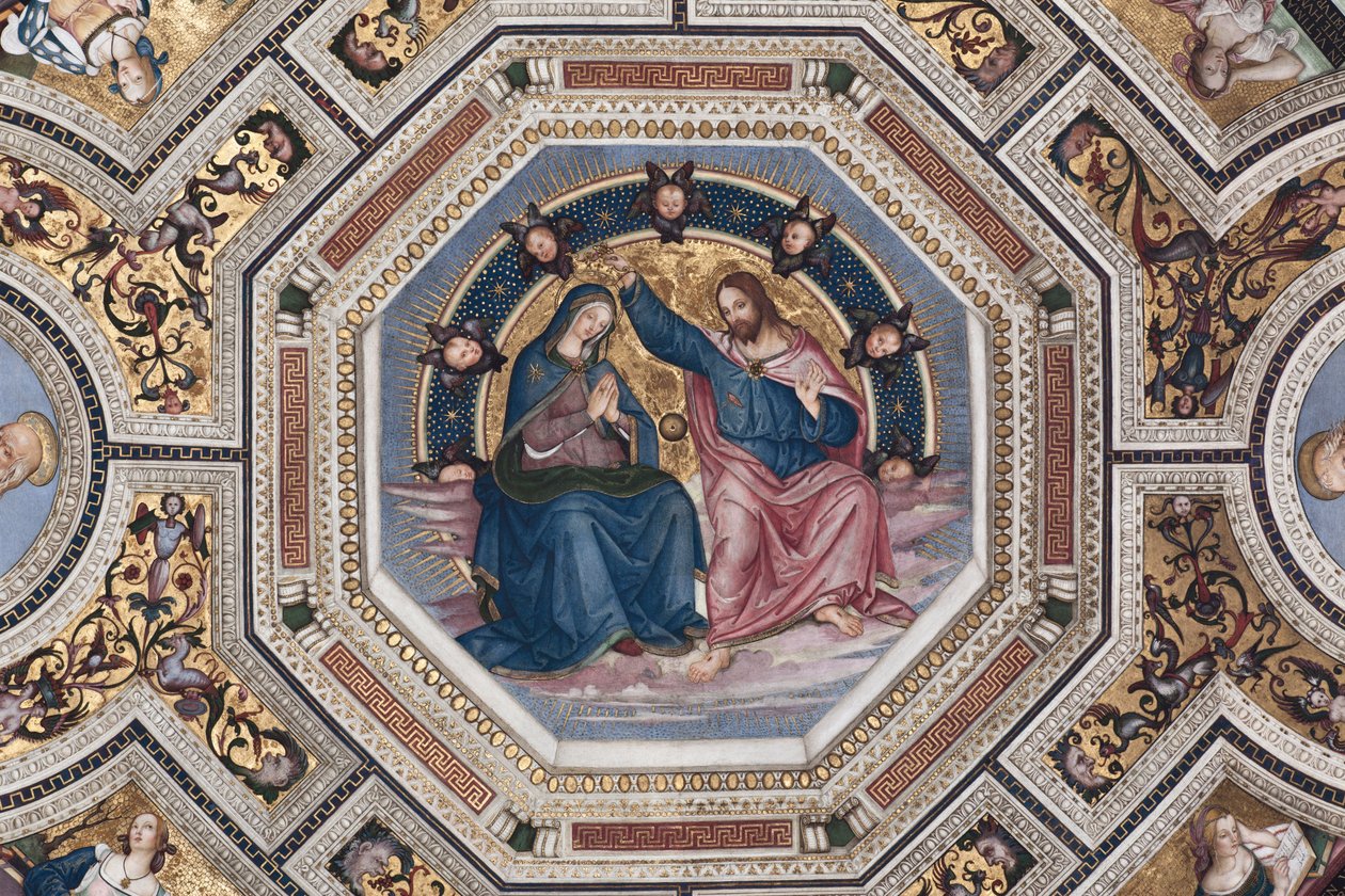 Pinturicchio (Bernardino di Betto) kórusa Szűz Voute koronázása (1454-1513) - 1508-1510 Santa Maria del Popolo-bazilika (Santa Maria del Popolo-templom), Róma alkotó: Bernardino di Betto Pinturicchio