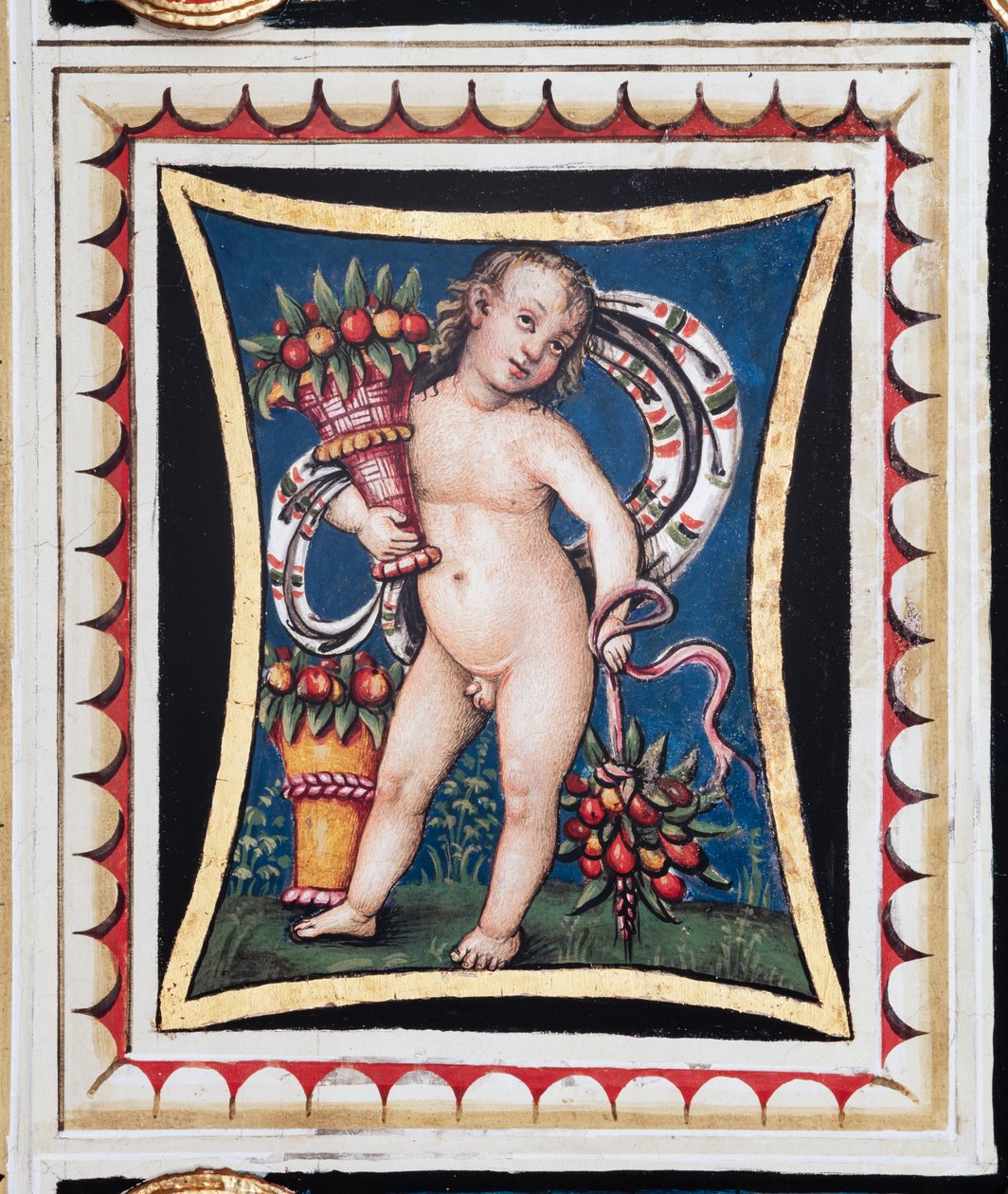 Piccolomini Könyvtár, mennyezet, panel az Évszakok allegóriájával: „Tavasz”, Bernardino di Betto, Pinturicchio néven ismert freskója. alkotó: Bernardino di Betto Pinturicchio