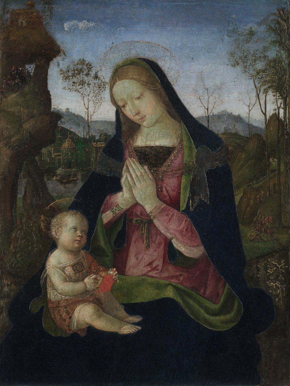 Szűzanya és gyermeke, 1490-1500 körül (tempera és olaj, fa) alkotó: Bernardino di Betto Pinturicchio