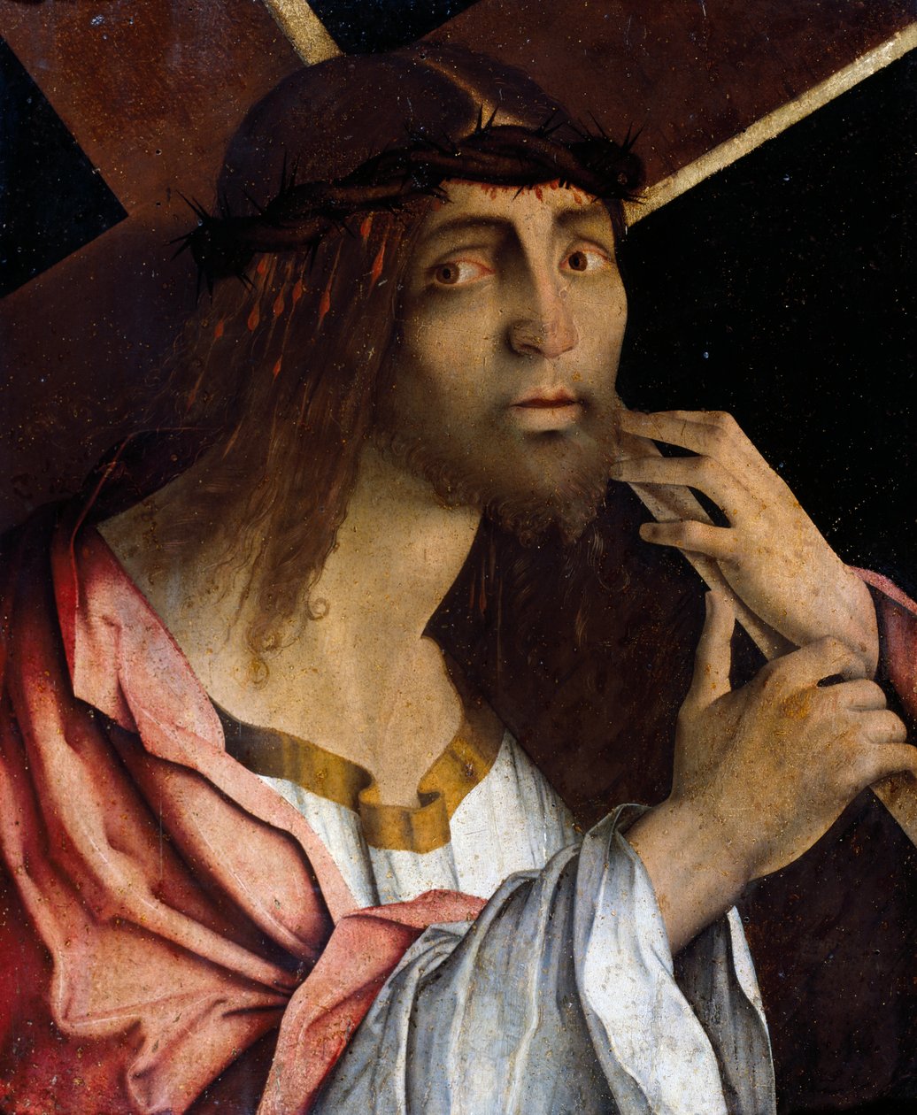 A keresztet hordozó Krisztus, Bernardino di Bosio Zaganelli (kb. 1460-1510), Olaszország alkotó: Bernardino di Bosio Zaganelli