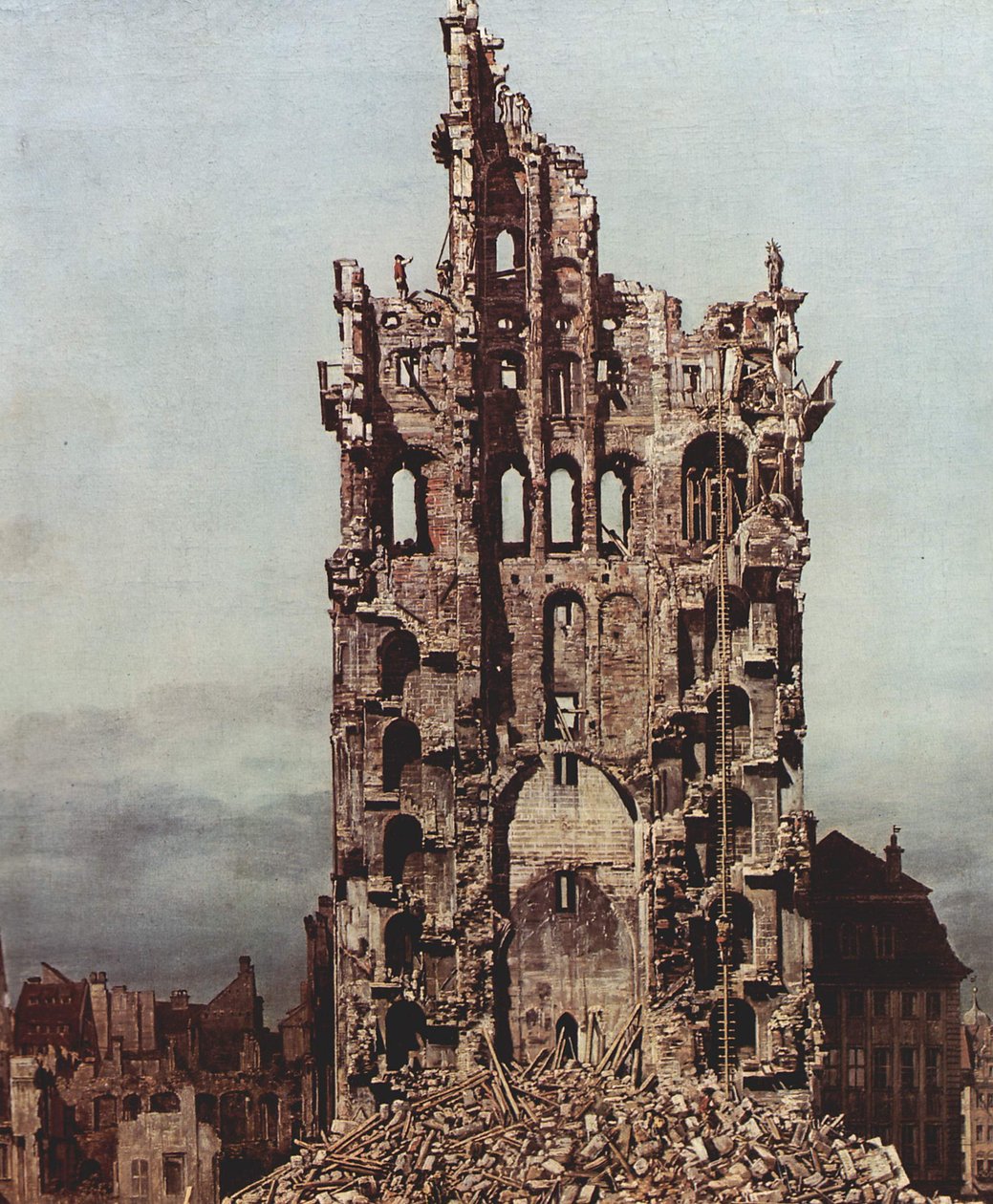 Drezda, a Kreuzkirche romjai, kilátás keletről alkotó: Bernardo Bellotto