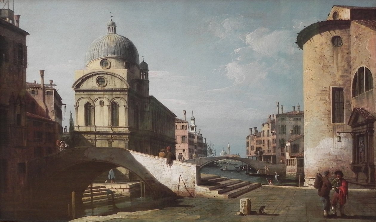 Építészeti fantázia Santa Maria dei Miracolival, Velence alkotó: Bernardo Bellotto