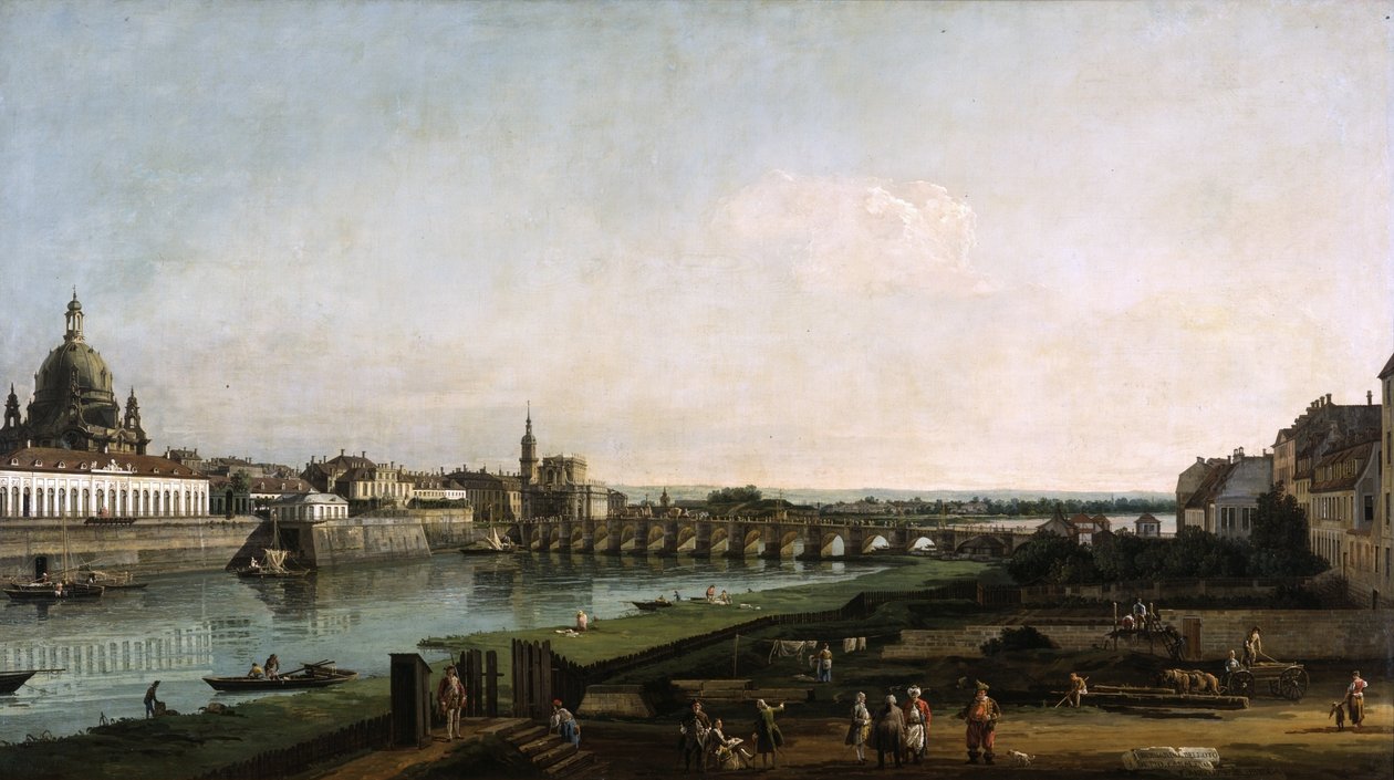 Drezda az Elba jobb partjáról, az Augustusbrücke felett alkotó: Bernardo Bellotto