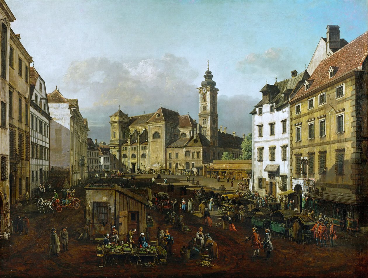 Freyung Bécsben: kilátás délkeletről alkotó: Bernardo Bellotto