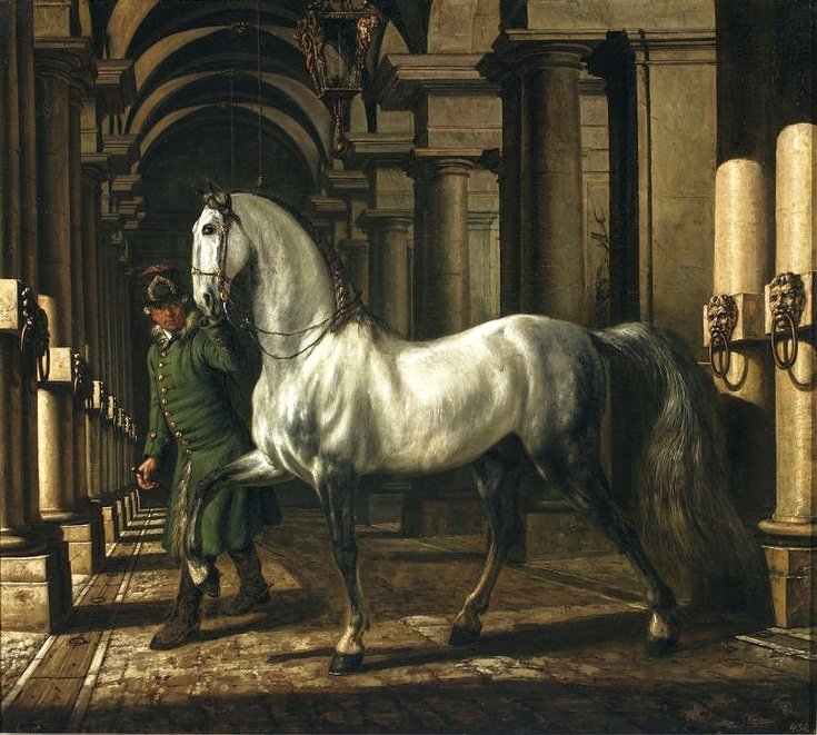 Vőlegény lovat vezet alkotó: Bernardo Bellotto