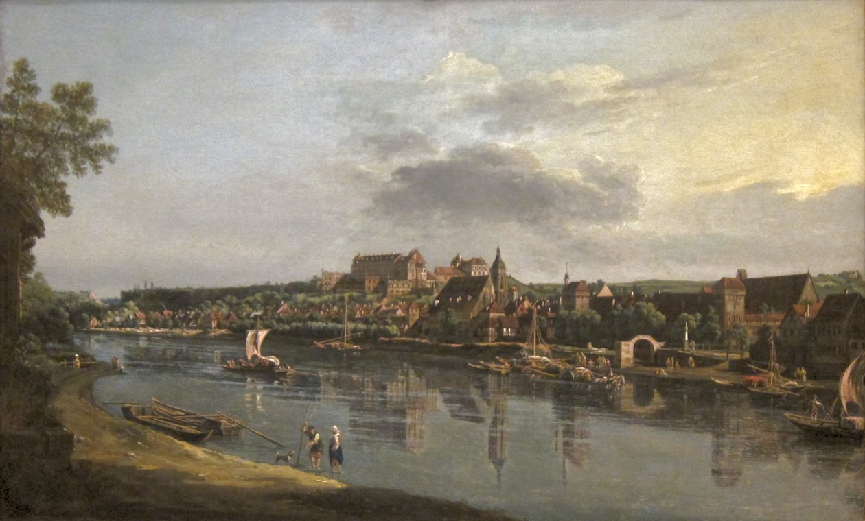 Pirna az Elba jobb partjáról nézve alkotó: Bernardo Bellotto