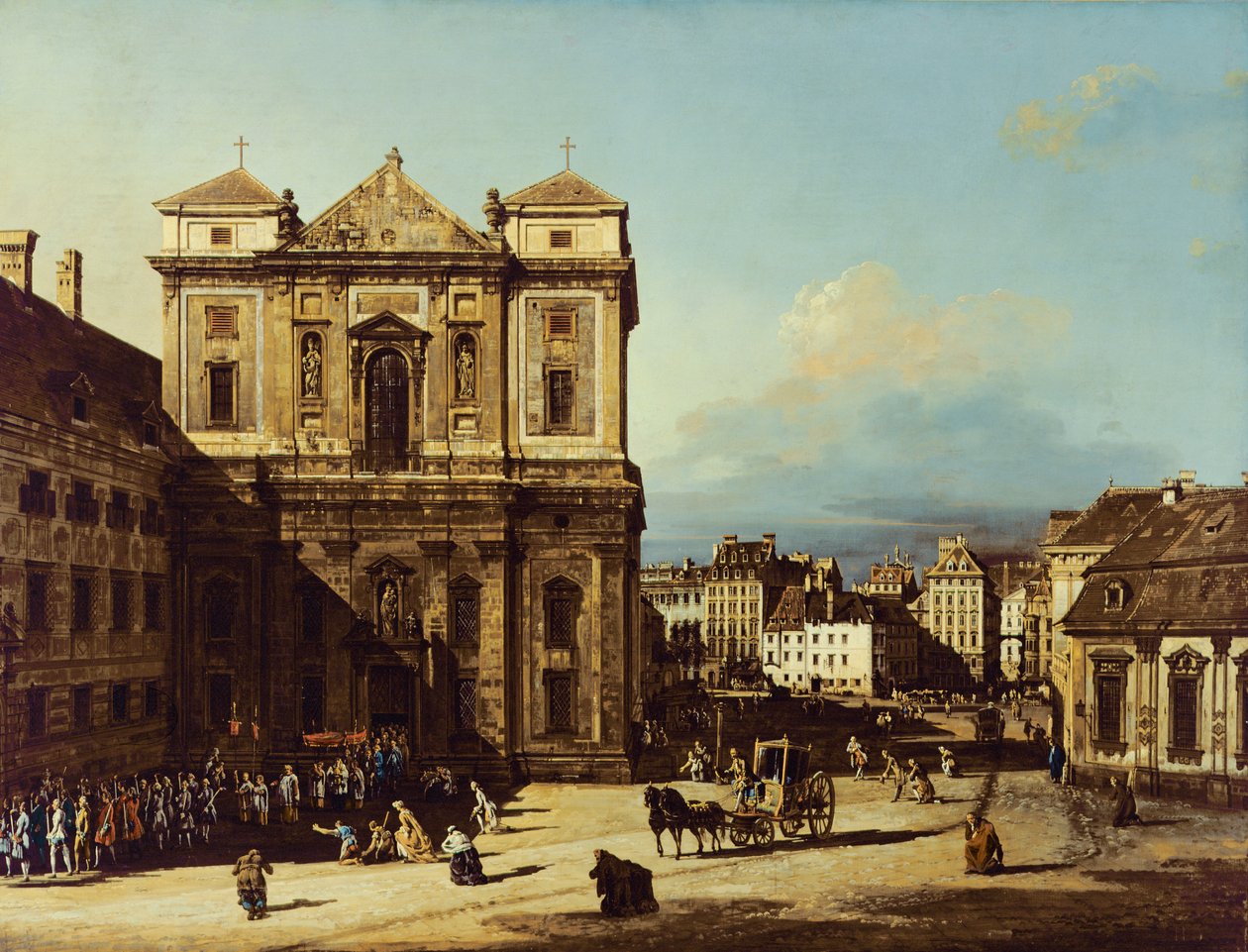 A bécsi Freyung, kilátás északnyugat felől, 1758 körül alkotó: Bernardo Bellotto