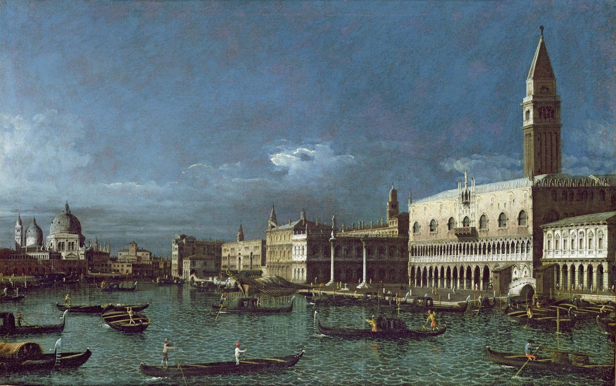 A Canal Grande a Santa Maria della Salute templommal, 18. század alkotó: Bernardo Bellotto