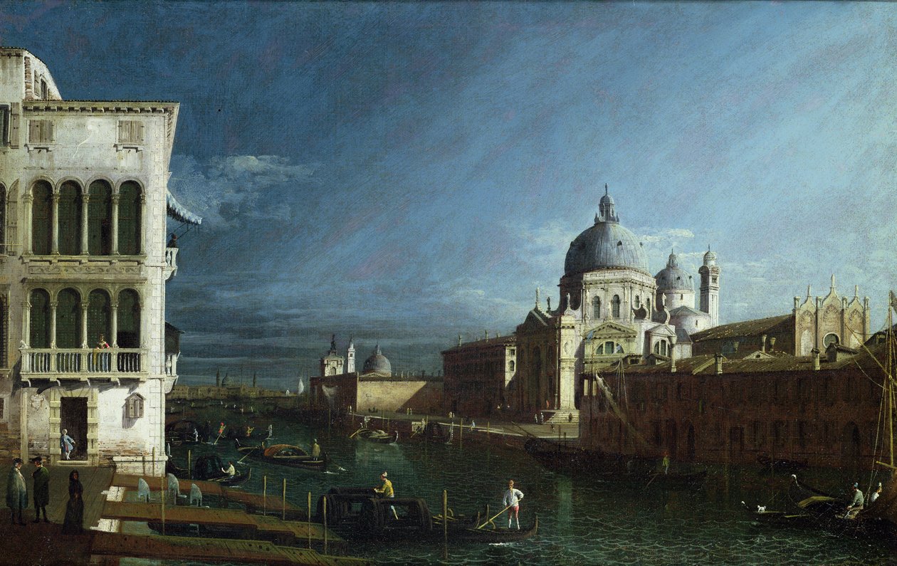 Nyugatra néző Molo a Dózse palotával a távolban (olaj) alkotó: Bernardo Bellotto