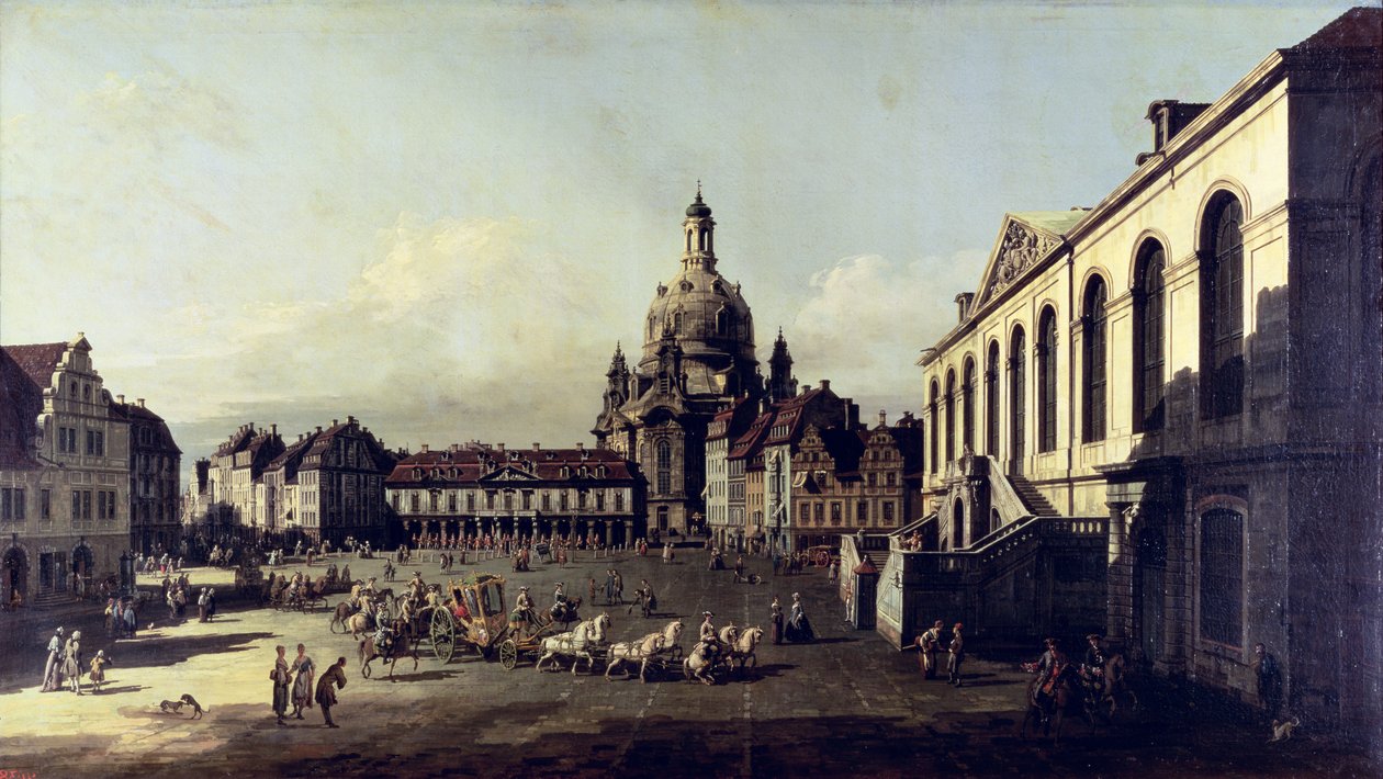 A Neuer Marktplatz Drezdában, 1747 alkotó: Bernardo Bellotto