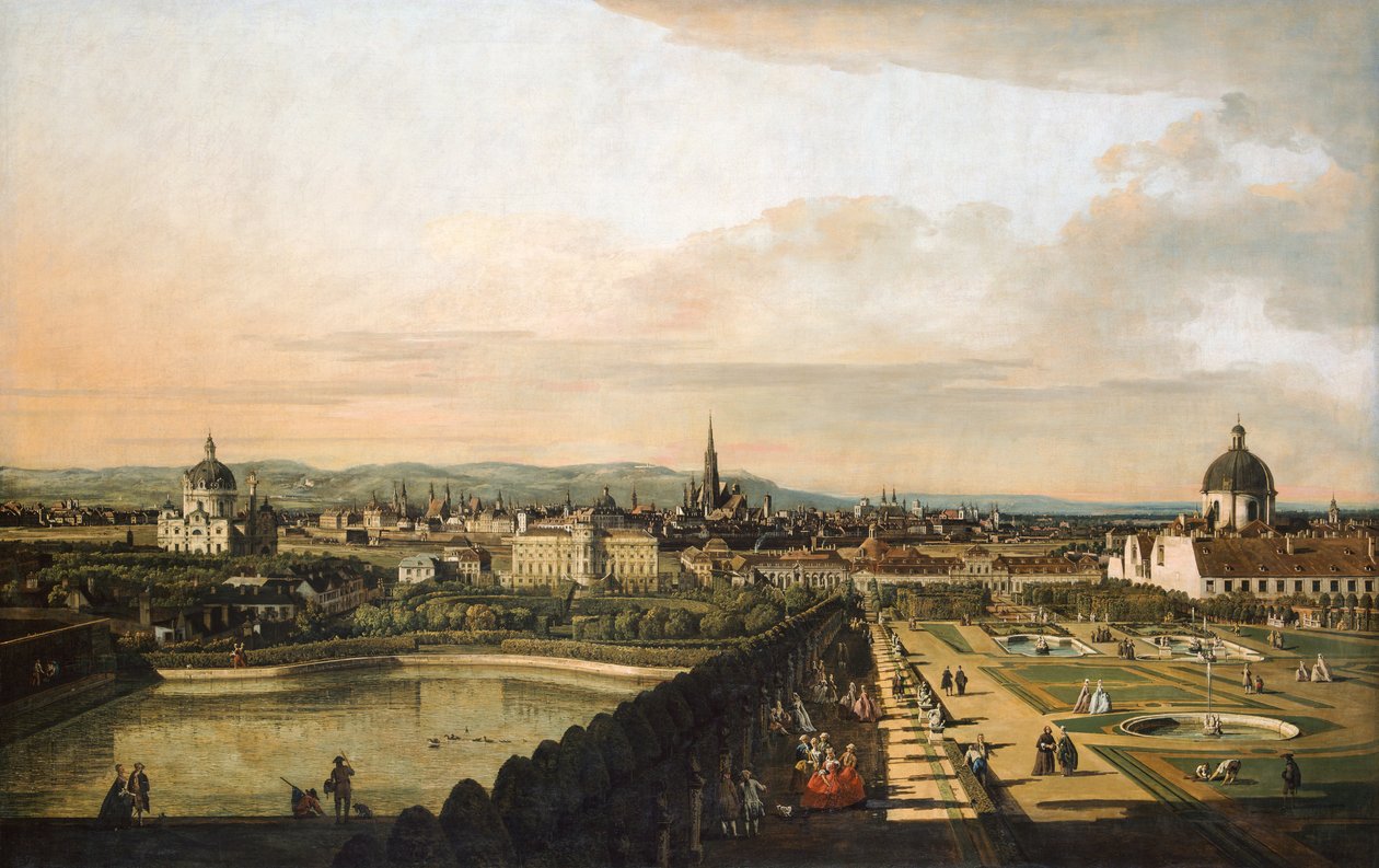 Bécs A Belvedere -palotából nézve alkotó: Bernardo Bellotto