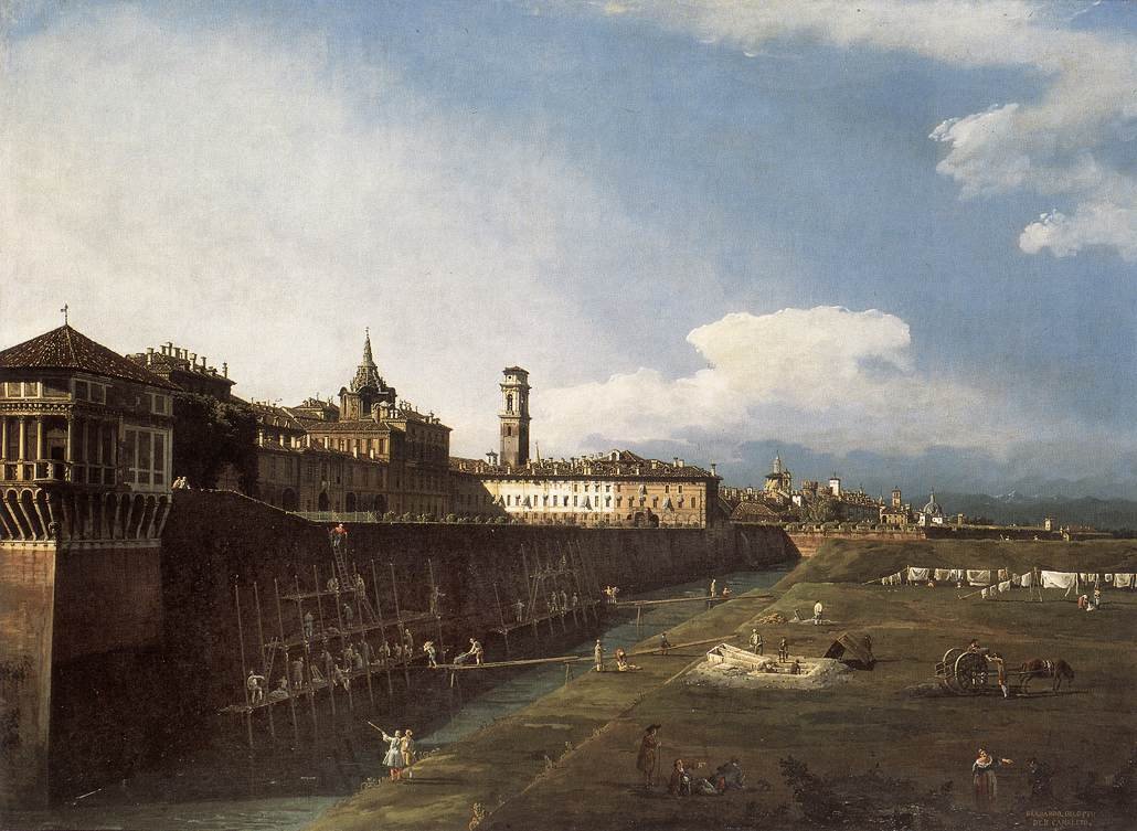 Kilátás Torinóra a Királyi Palota közelében alkotó: Bernardo Bellotto