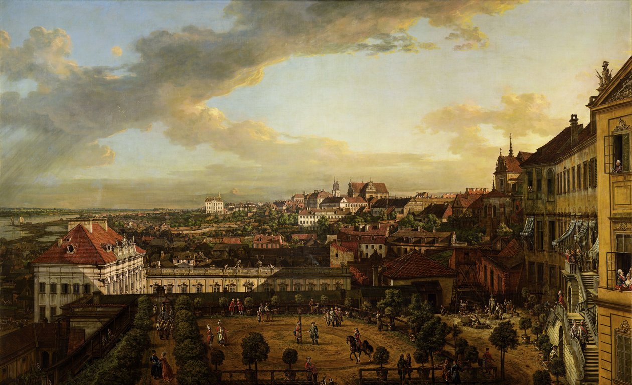 Kilátás Varsóra a királyi kastély teraszáról alkotó: Bernardo Bellotto