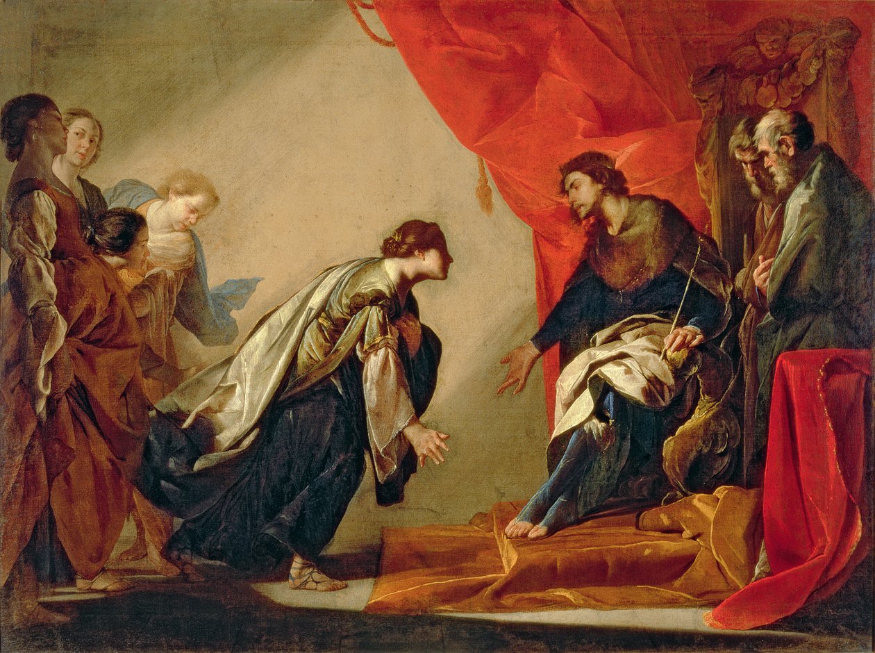 Eszter Ahasvérus előtt, 1645-50 körül alkotó: Bernardo Cavallino