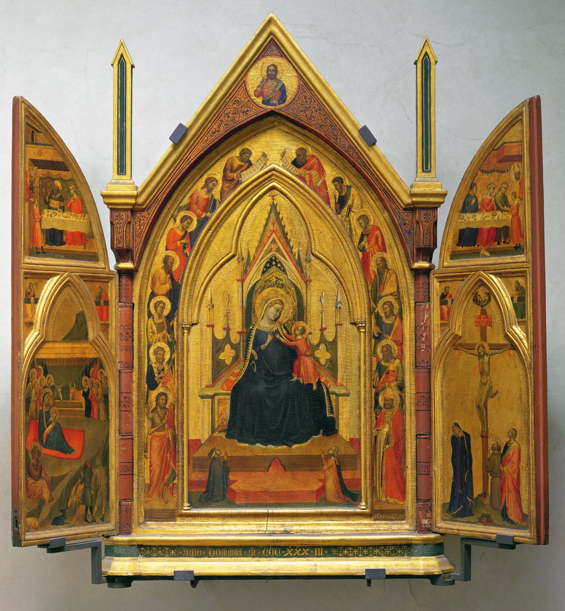 Madonna és gyermeke szentekkel (tempera a panelen) alkotó: Bernardo Daddi