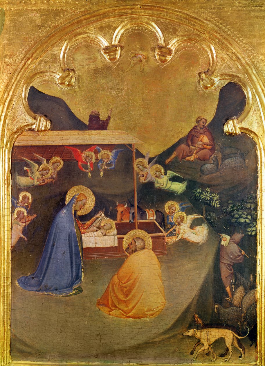 Szűz és gyermek a szentekkel, Letört poliptichon, Predella szekció: Születés (tempera és arany a panelen) alkotó: Bernardo Daddi