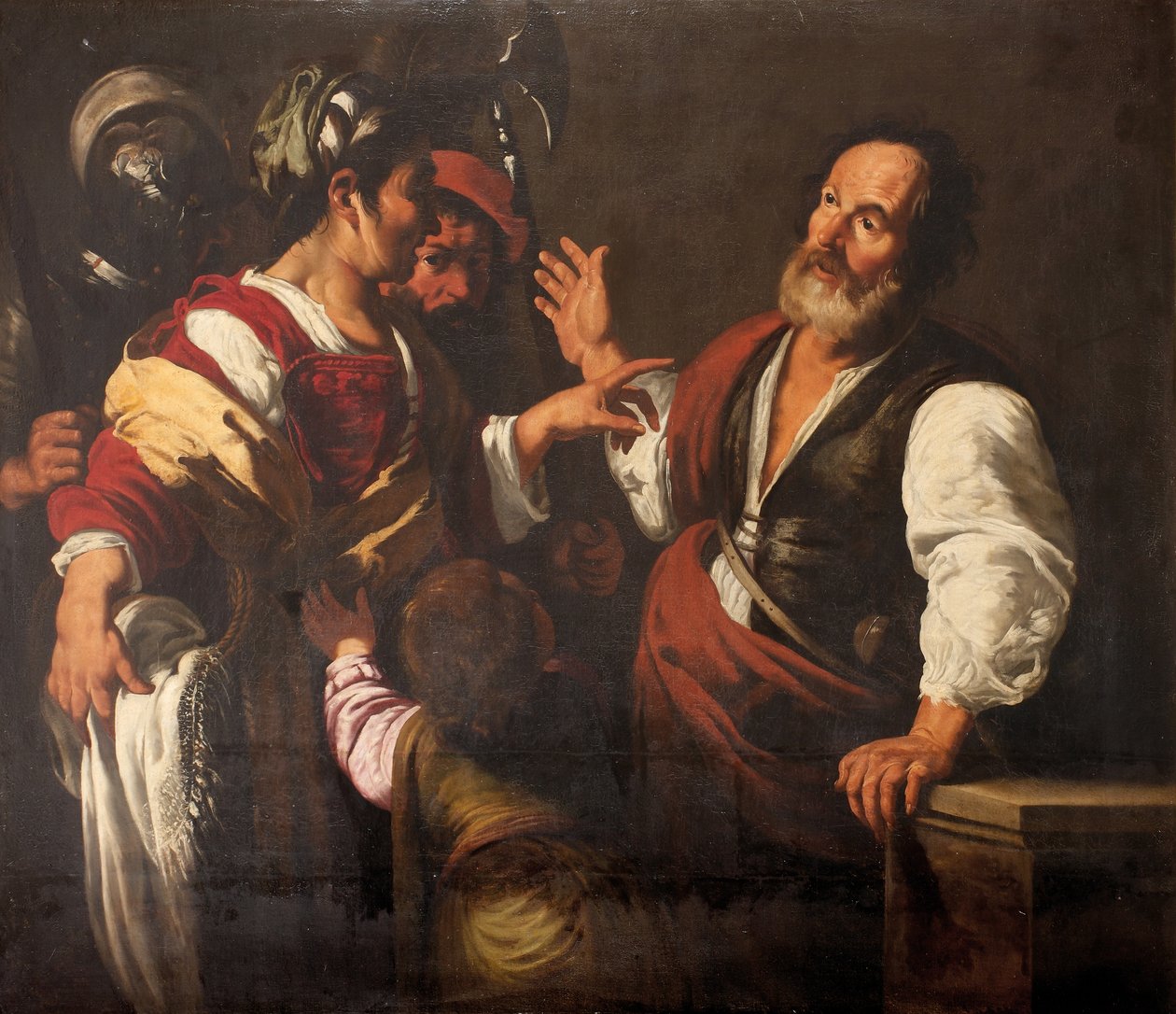 Szent Péter tagadása (olaj, vászon) alkotó: Bernardo (follower of) Strozzi