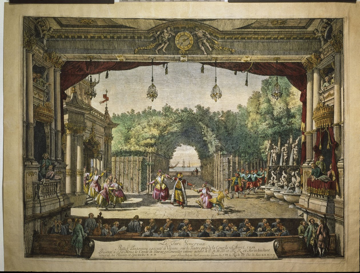 Le Turc Généreux balett a bécsi Burgtheaterben, 1758 alkotó: Bernardo Bellotto