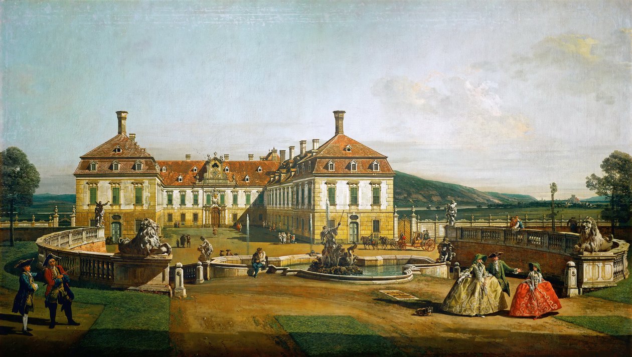 A Schloßhof császári örömpalota, udvar felőli oldalon alkotó: Bernardo Bellotto