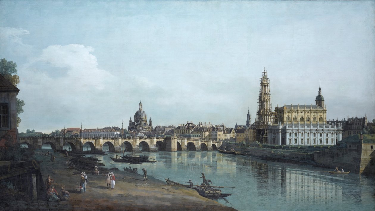 Drezda az Elba jobb partjáról, az Augustus híd alatt alkotó: Bernardo Bellotto