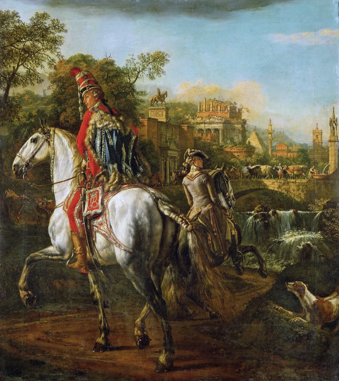 Huszártiszt lovas portréja alkotó: Bernardo Bellotto