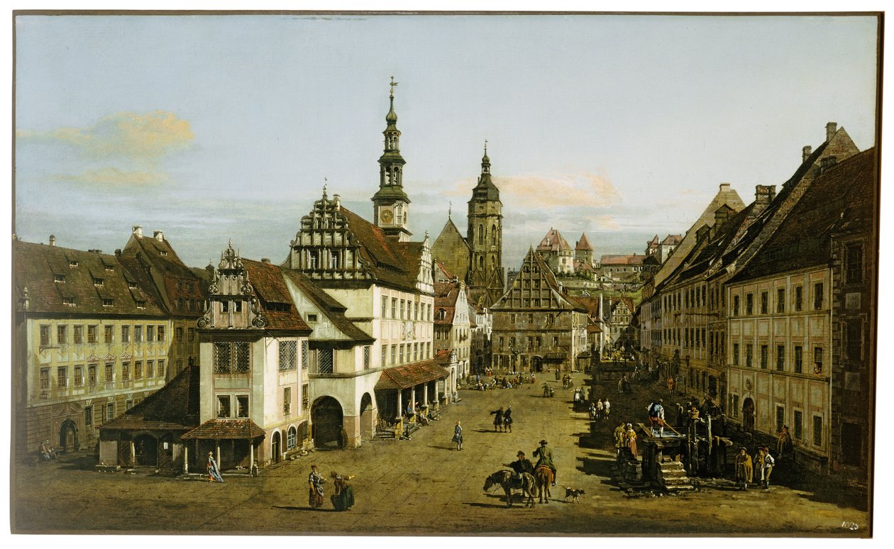 Német: Städtebild (Pirnai piactér) A pirnai piactér alkotó: Bernardo Bellotto