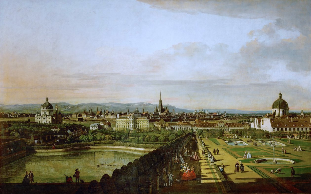 Német: Wien, vom Belvedere aus gesehen Bécs látképe a Belvedere felől alkotó: Bernardo Bellotto
