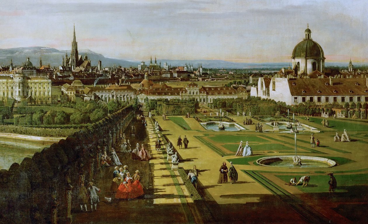 Német: Wien, vom Belvedere aus gesehen Bécs látképe a Belvedere felől alkotó: Bernardo Bellotto