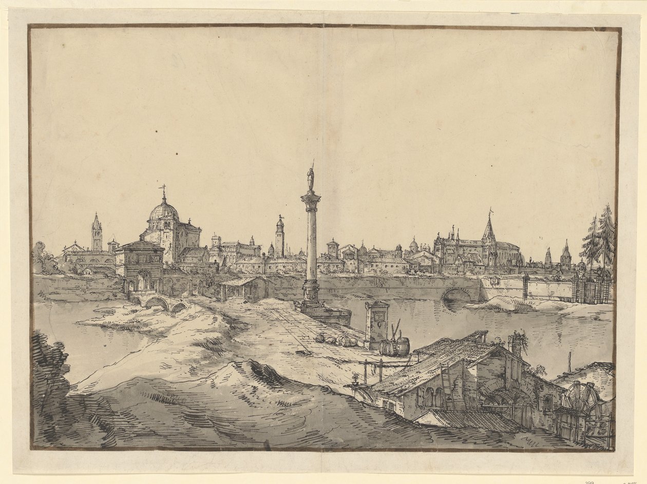 Padova képzeletbeli látképe alkotó: Bernardo Bellotto