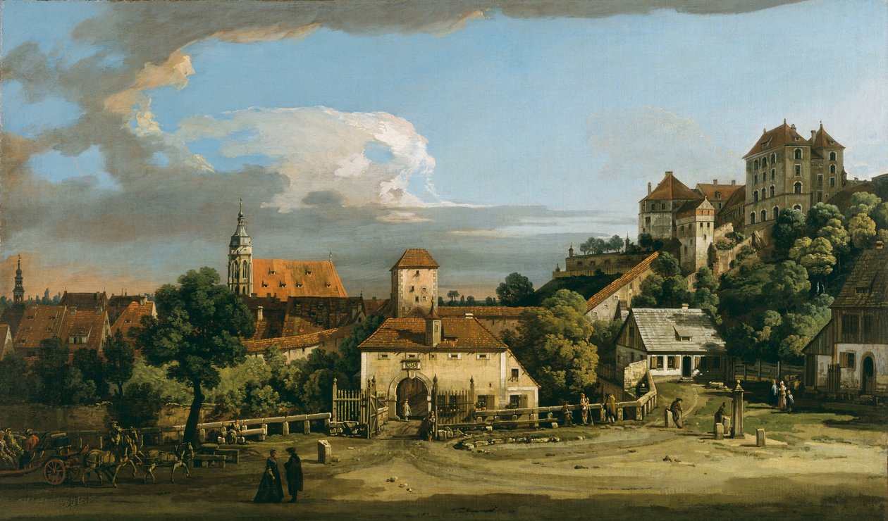 Pirna: Az Obertor délről, 1760 körül (olaj, vászon) alkotó: Bernardo Bellotto