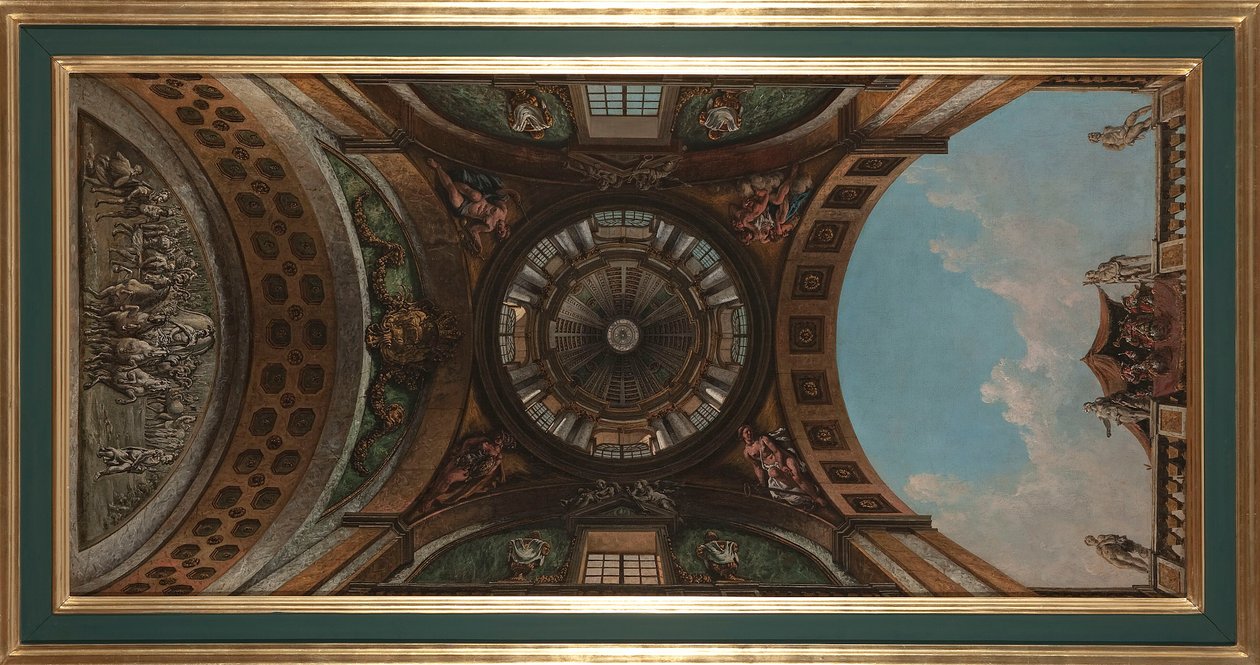 Terv a varsói Ujazdowski-kastély termének falképeihez alkotó: Bernardo Bellotto