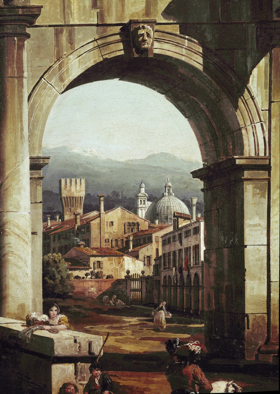 Római caprice ajtóval és falakkal, részlet (olaj, vászon alkotó: Bernardo Bellotto