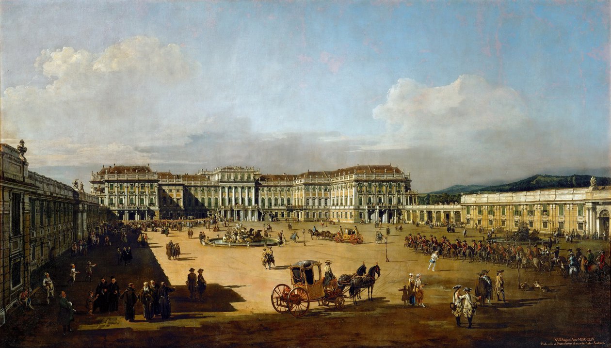Schönbrunni kastély elölről nézve, 1758 és 1761 között alkotó: Bernardo Bellotto