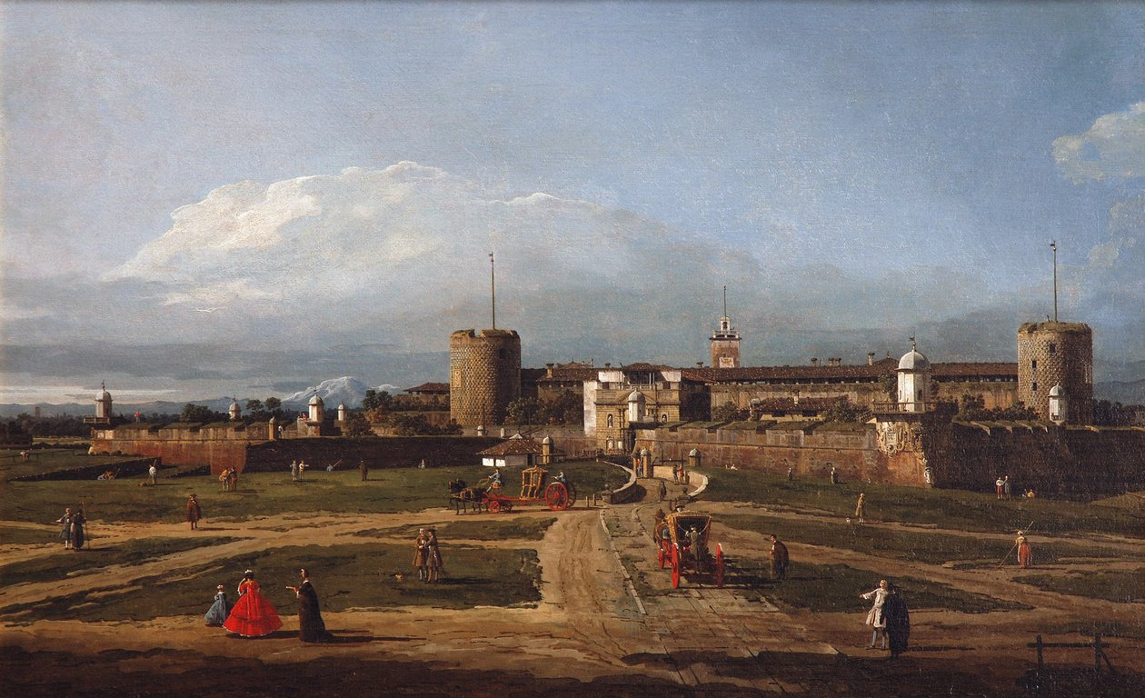A milánói Castello Sforzesco, 1744 körül alkotó: Bernardo Bellotto
