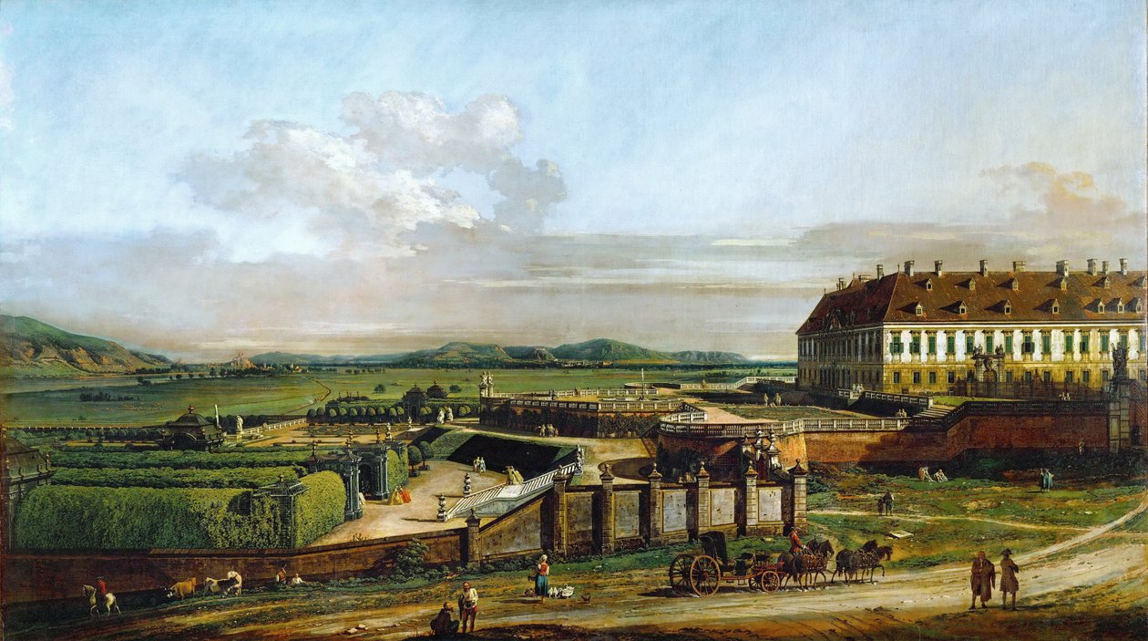 Schlosshof kastélya északról nézve, 1758 és 1761 között alkotó: Bernardo Bellotto