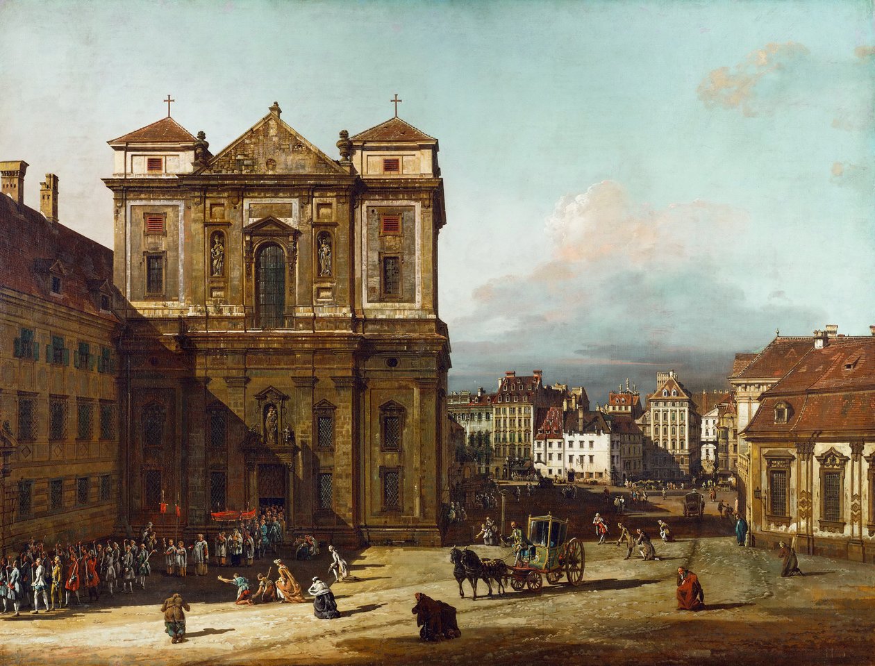 A bécsi Freyung északnyugat felől, 1758 és 1761 között alkotó: Bernardo Bellotto