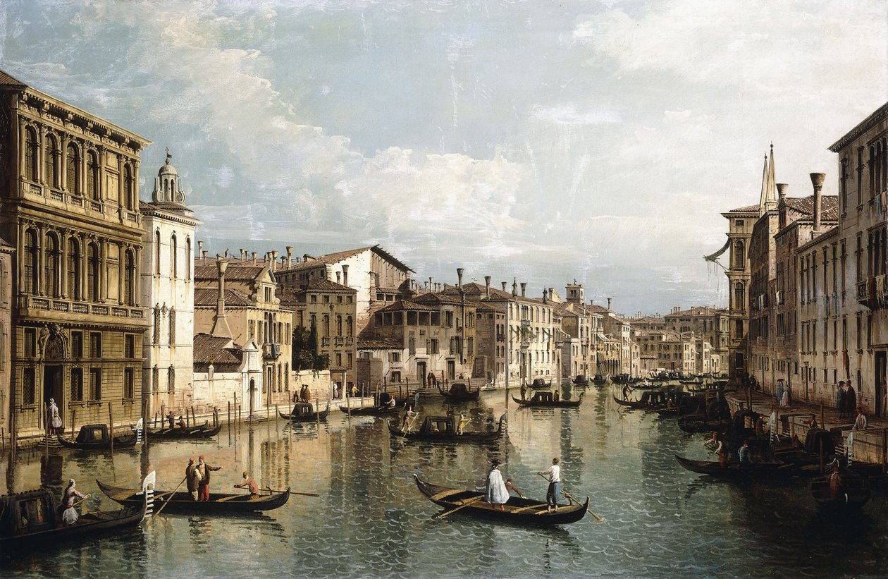 A Grand Canal, Velence, keletre nézve a Palazzo Flanginitől a Palazzo Vendramin Calergiig, 1742 körül alkotó: Bernardo Bellotto