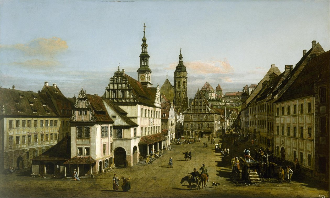 Német: Städtebild (Pirnai piactér) A pirnai piactér alkotó: Bernardo Bellotto