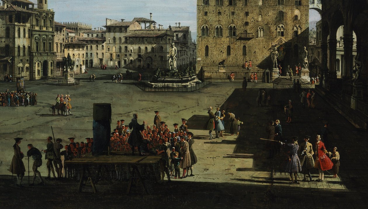 A firenzei Piazza della Signoria alkotó: Bernardo Bellotto