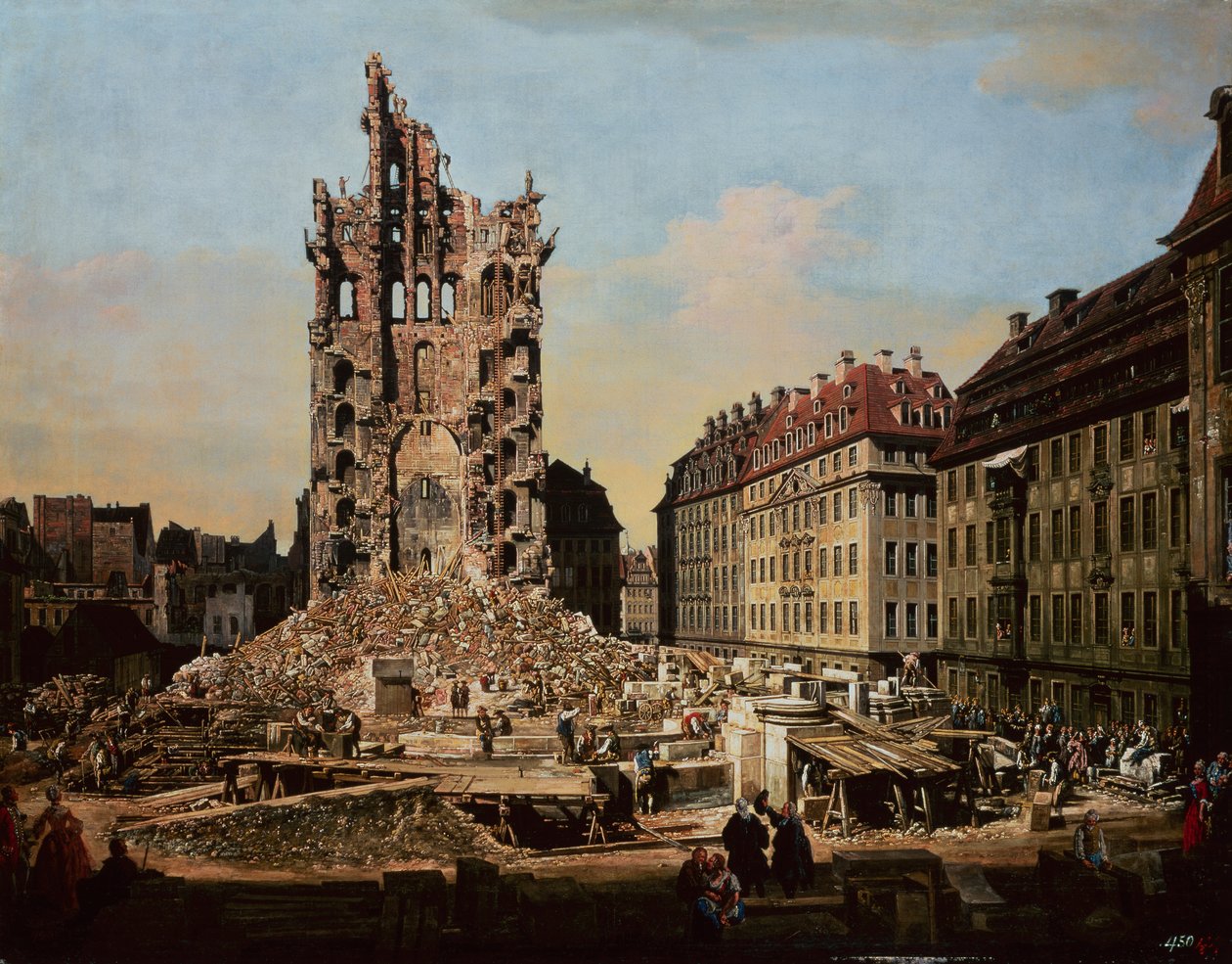 A régi Kreuzkirche romjai alkotó: Bernardo Bellotto