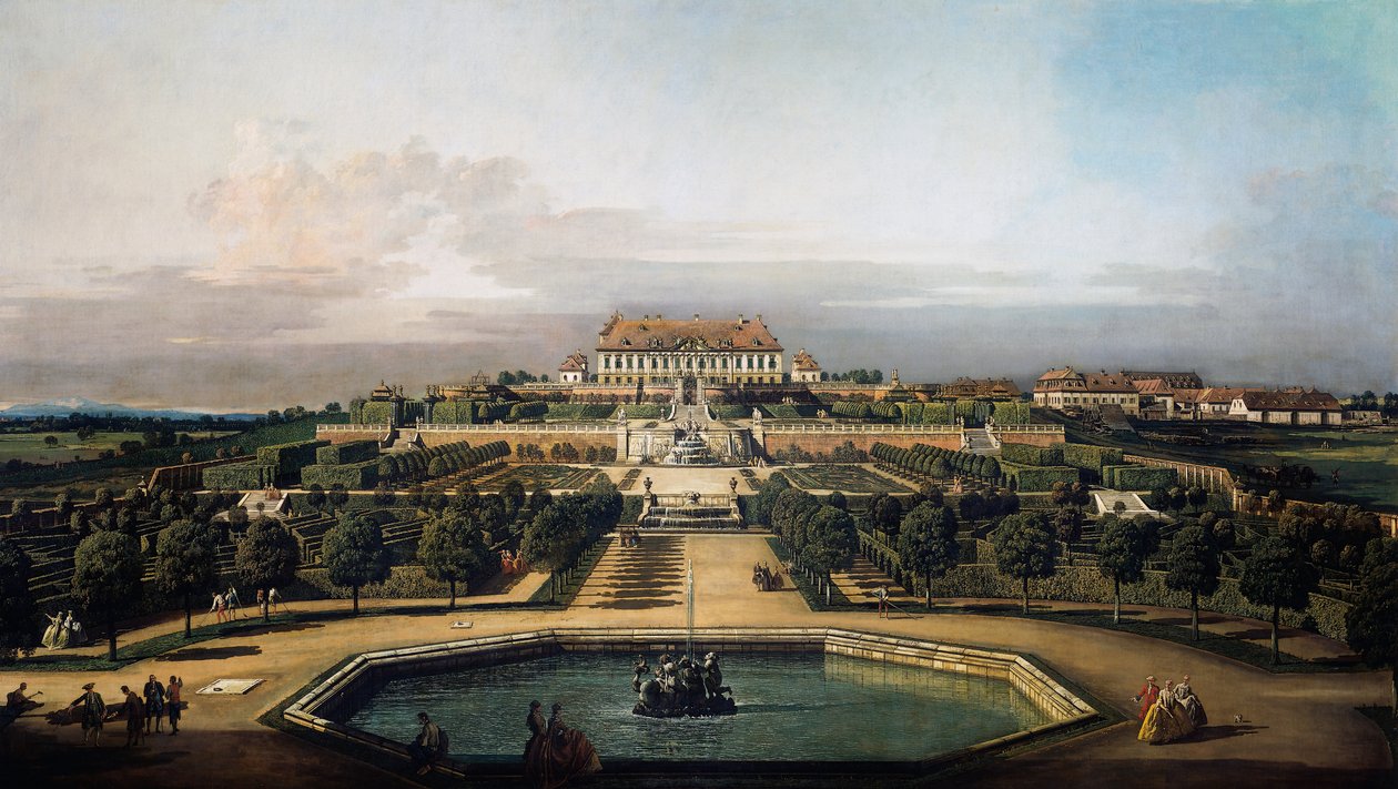 A Schlosshof császári kastély, kert felőli oldalon alkotó: Bernardo Bellotto