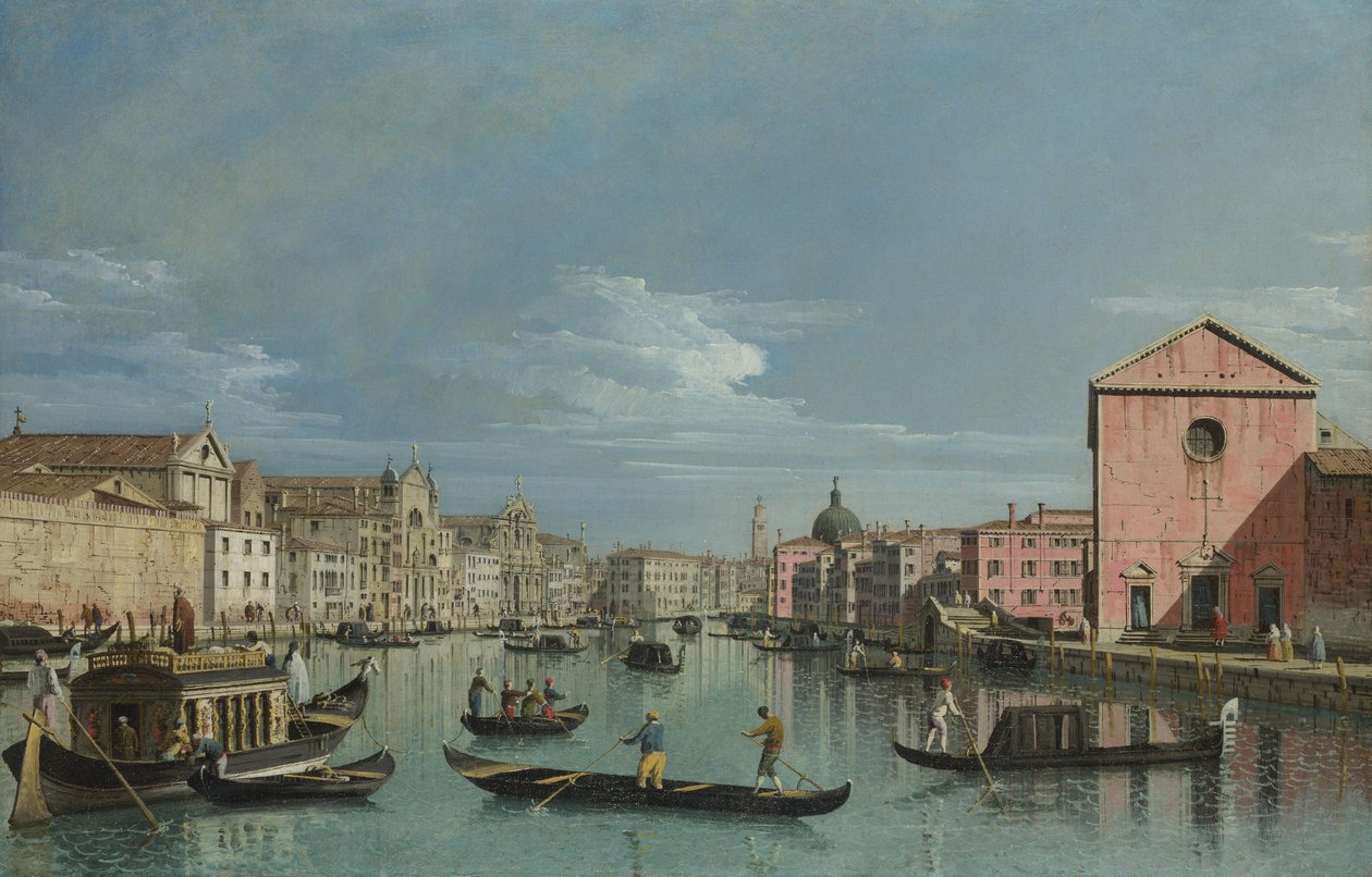 Velence. A Canal Grande felső folyása Santa Croce felé néz, 1740-es évek alkotó: Bernardo Bellotto