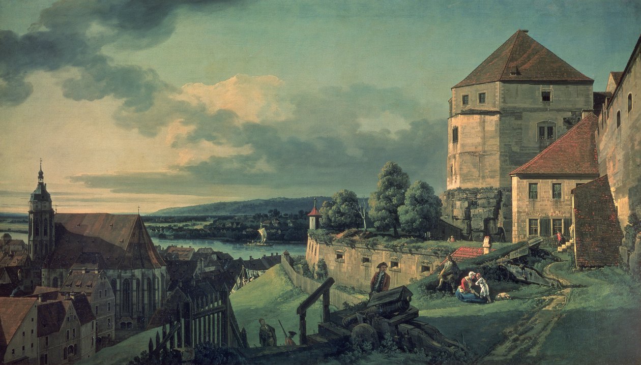 Kilátás a kastély felől (Kilátás Pirnára) alkotó: Bernardo Bellotto